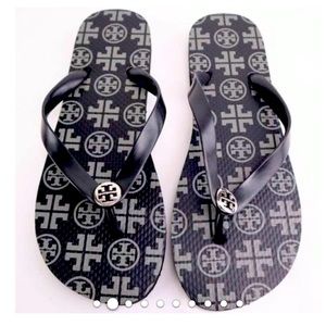 Tory Burch Logo Flip Flops size 8